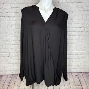 Terra & Sky Black Snap front Blouse Size 3X